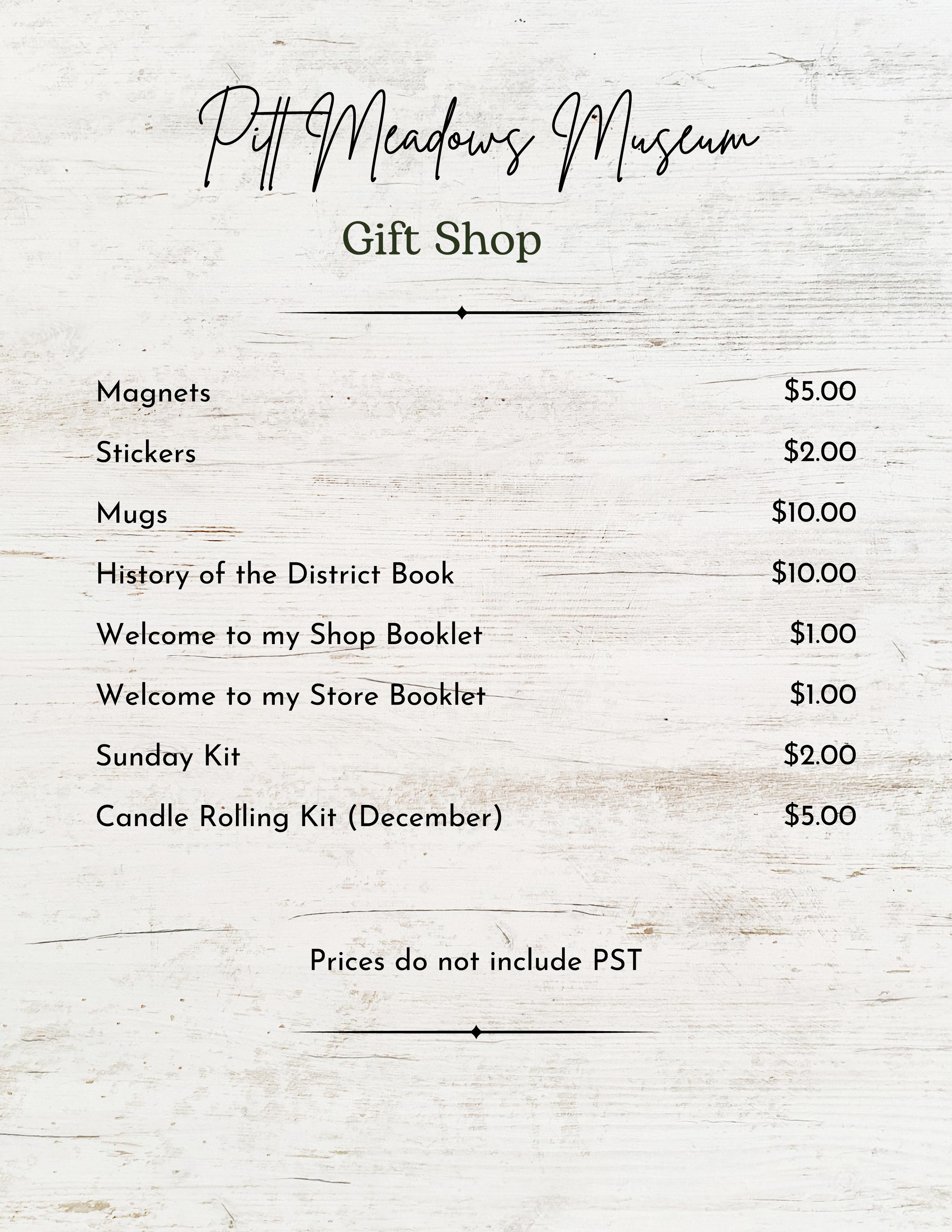 General Store Price List