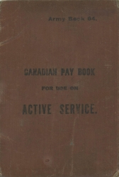 Canadian Army Pay Book WW1