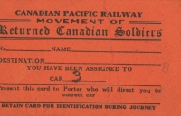 Card from CPR for Returned Canadian Soldiers