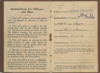 Canadian Army Pay Book WW1