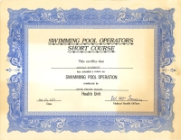 A Certificate from the Pitt Meadows Pool